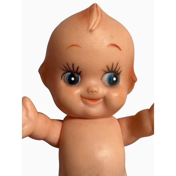 Kewpie Rubber Doll 4.5" Collectible Figure With Blue Eyes and Smiling Face - Picture 4 of 10